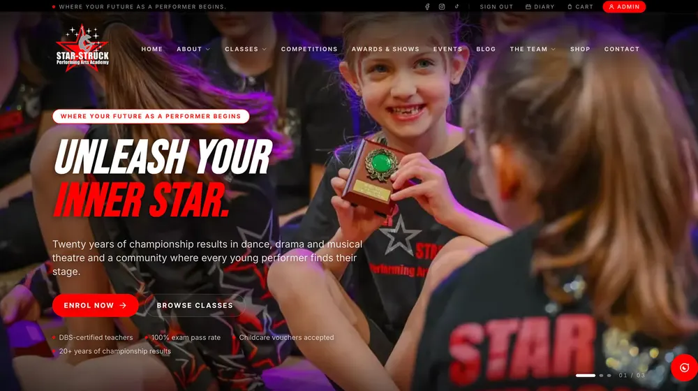 Starstruck Performing Arts website