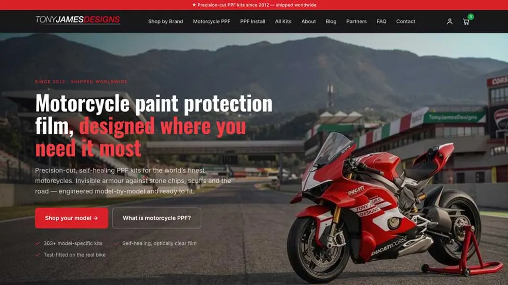 Tony James Designs website